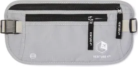 VENTURE 4TH Travel Money Belt RFID Blocking Hidden Waist Stash (Silver)