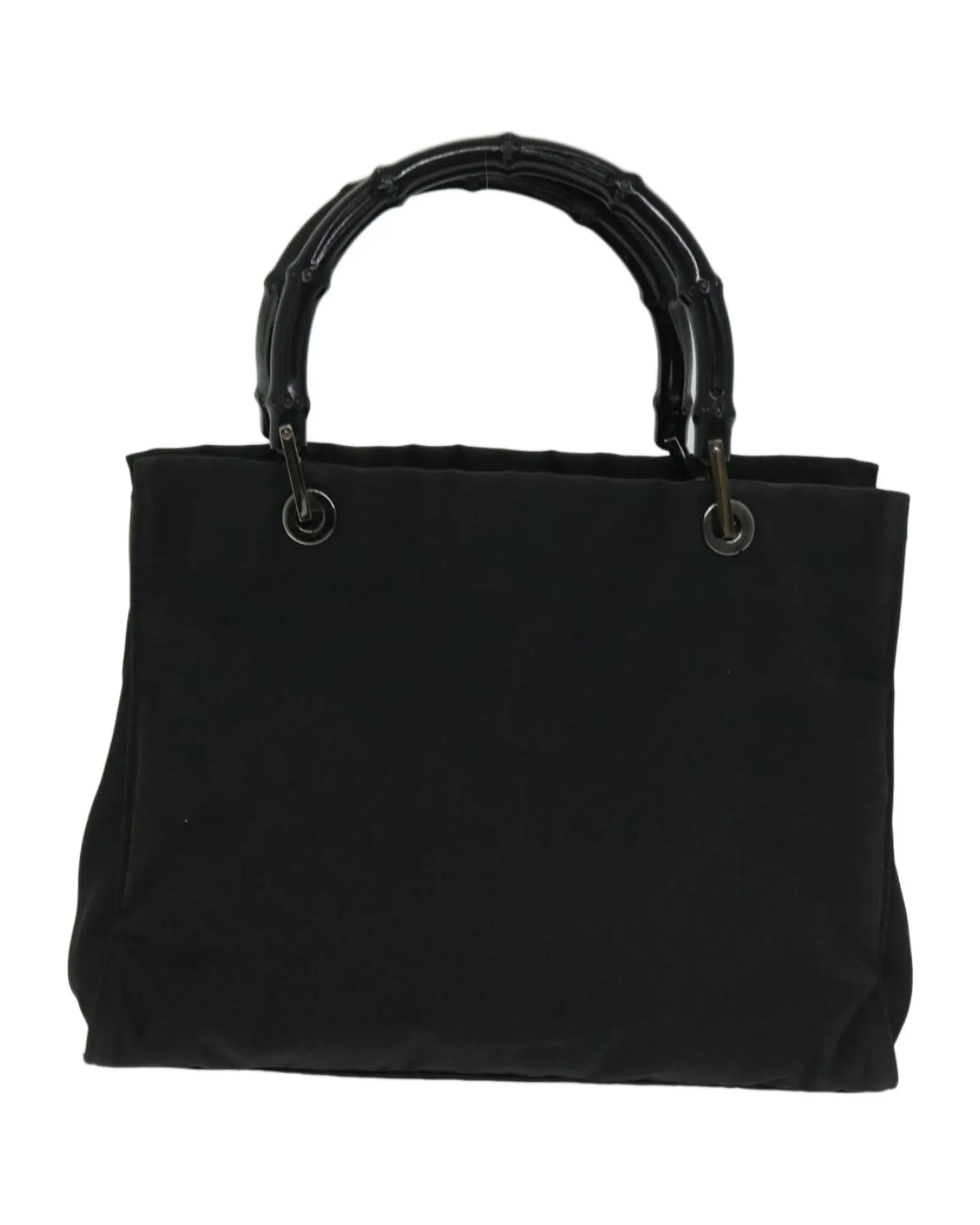 Versatile Nylon Hand Bag with Bamboo Handle