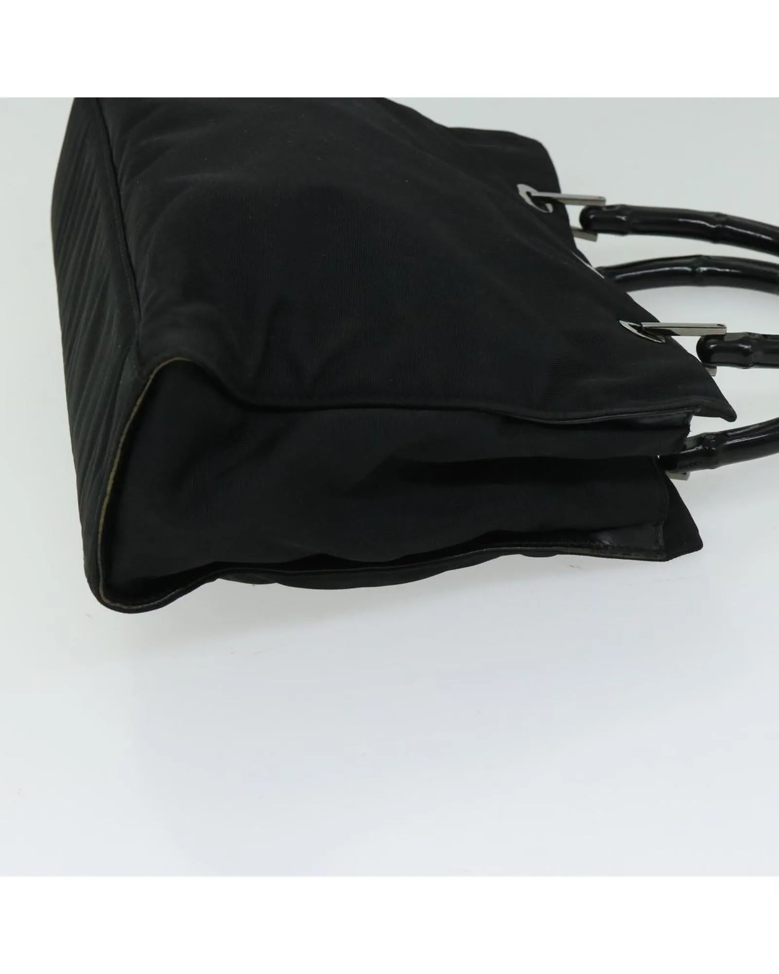 Versatile Nylon Hand Bag with Bamboo Handle