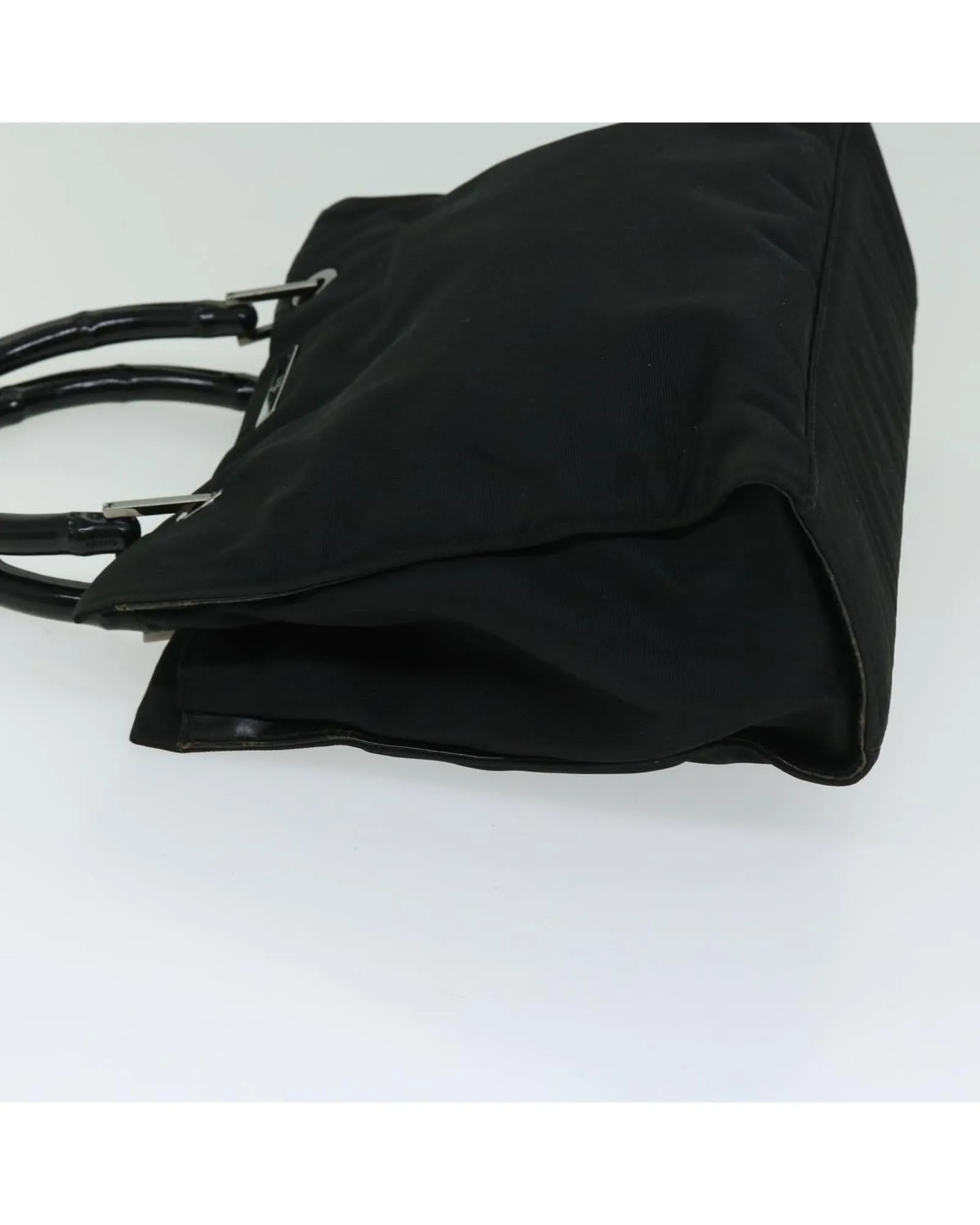 Versatile Nylon Hand Bag with Bamboo Handle