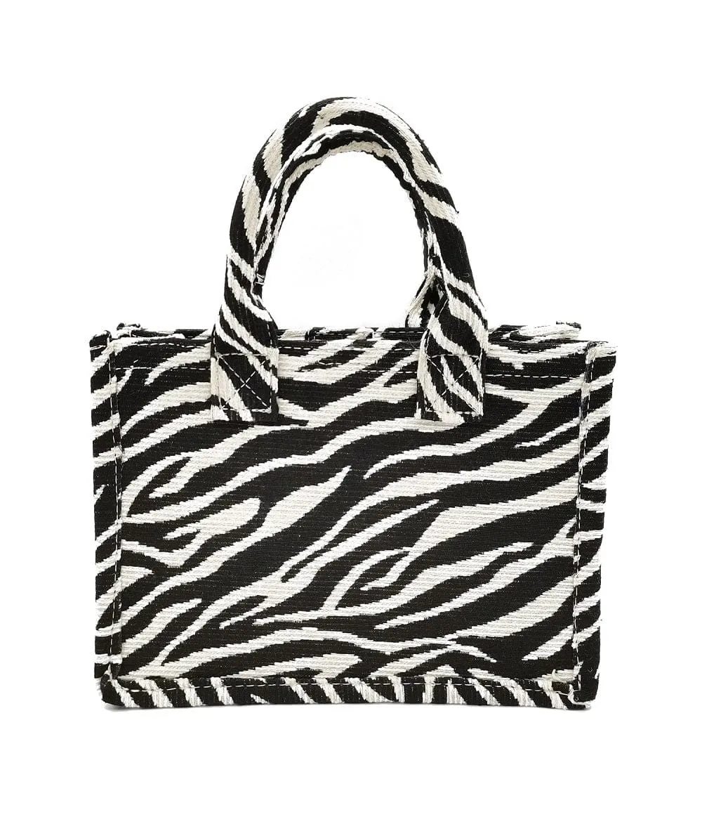 WBT210207 Zebra Print Mini Tote/Crossbody Bag