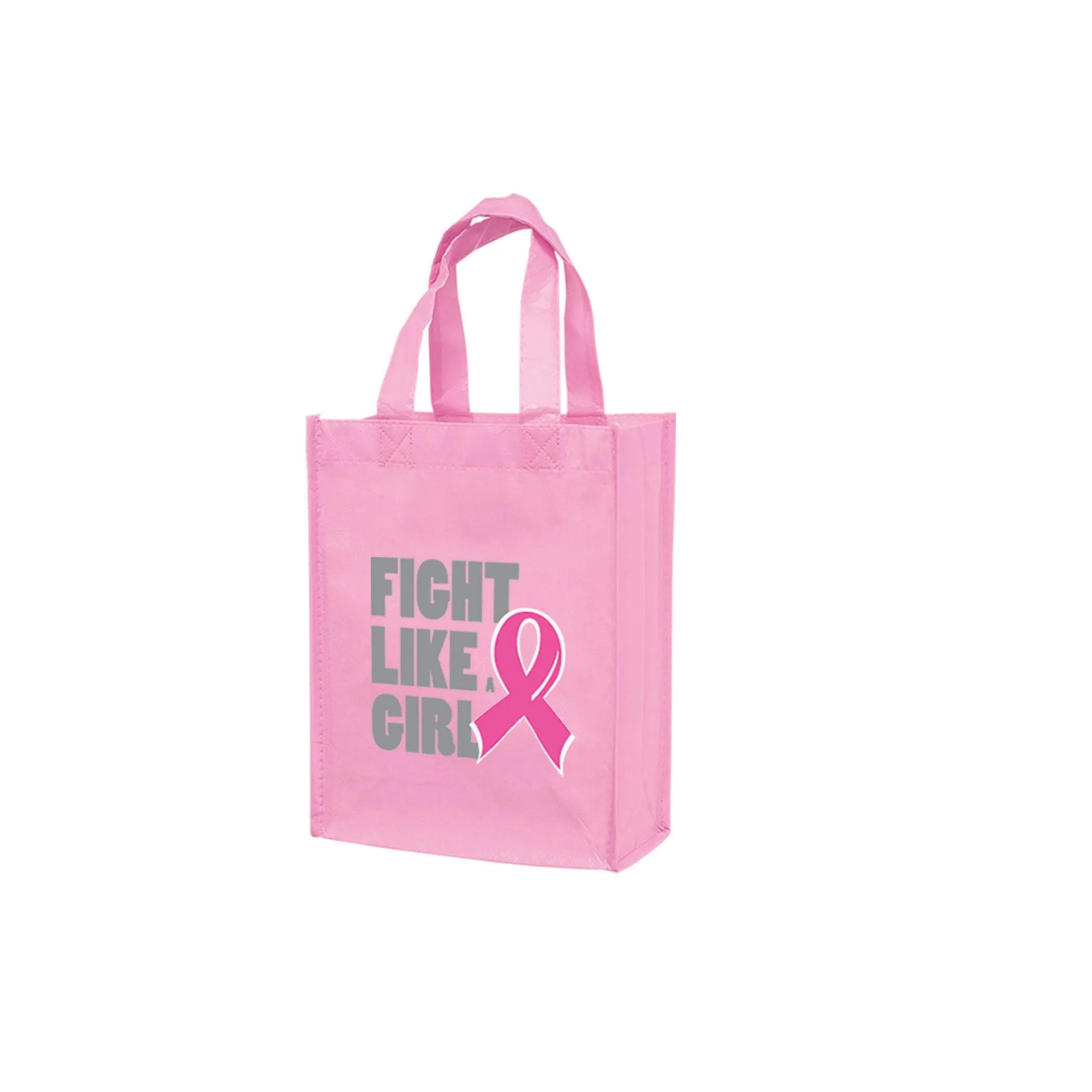 Wholesale AWARENESS PINK GLOSS LAMINATED DESIGNER TOTE BAG-CUSTOMIZED - LN8410BCA