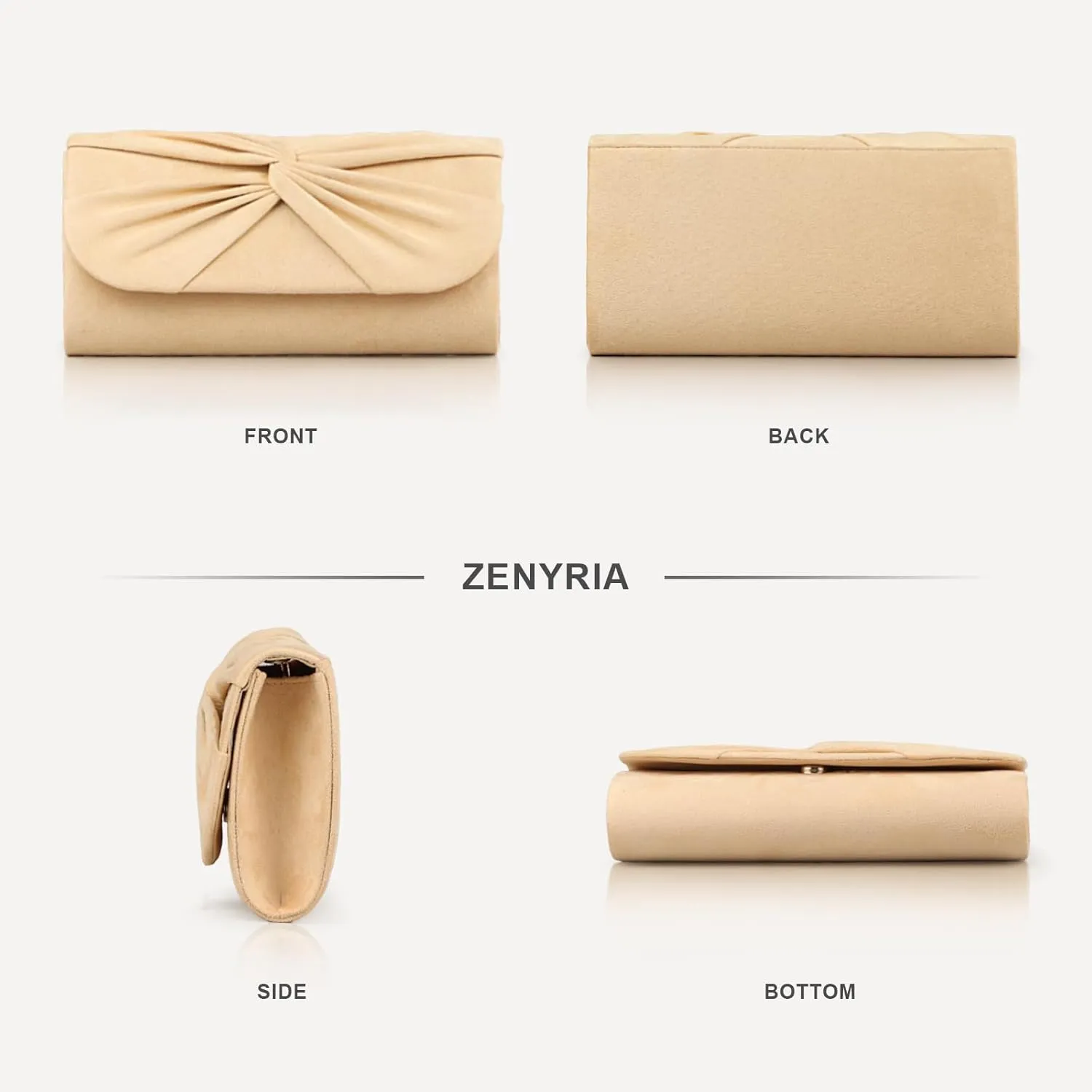 Women Faux Suede Bow Evening Clutch Bags Formal Party Clutch Wedding Party Purse Prom Clutch
