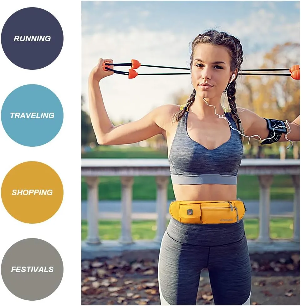 ZOMAKE Small Crossbody Fanny Pack for Women Men, Runner Belt Bag with Adjustable Strap, Water Resistant Waist Bag for Running
